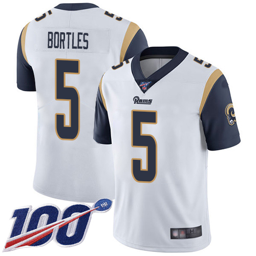 Los Angeles Rams Limited White Men Blake Bortles Road Jersey NFL Football #5 100th Season Vapor Untouchable
